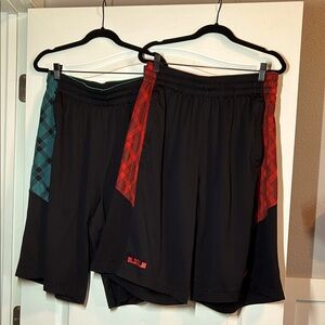 Nike Dri-FIT XL Men's Athletic Shorts Lot - 2 Pack! Red/black  & Teal/black